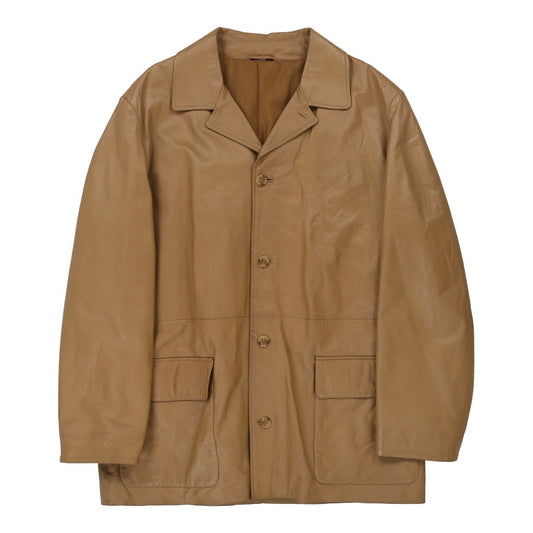 Vintage Vera Pelle Leather Jacket - Large Brown Leather