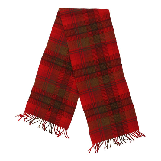 Vintage Ralph Lauren Checked Scarf - No Size Red Wool