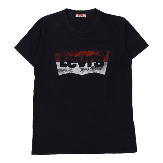 Vintage Levis Spellout T-Shirt - Medium Navy Cotton