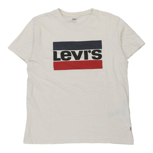 Vintage Levis T-Shirt - Large White Cotton