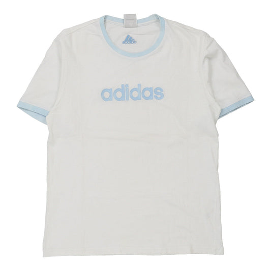 Vintage Adidas Spellout T-Shirt - Medium White Cotton