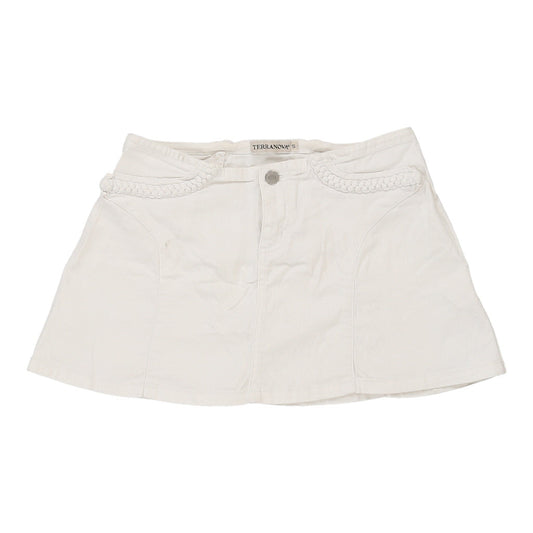 Vintage Terranova Mini Skirt - Small White Cotton