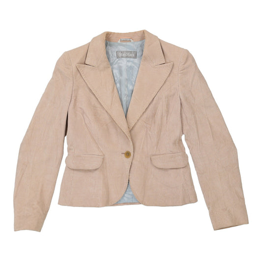 Vintage Max Mara Cord Jacket - Small Beige Cotton
