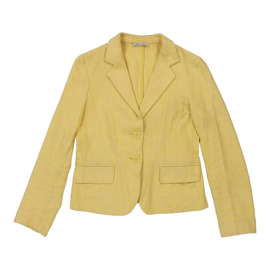 Vintage Marella Blazer - Small Yellow Cotton Blend