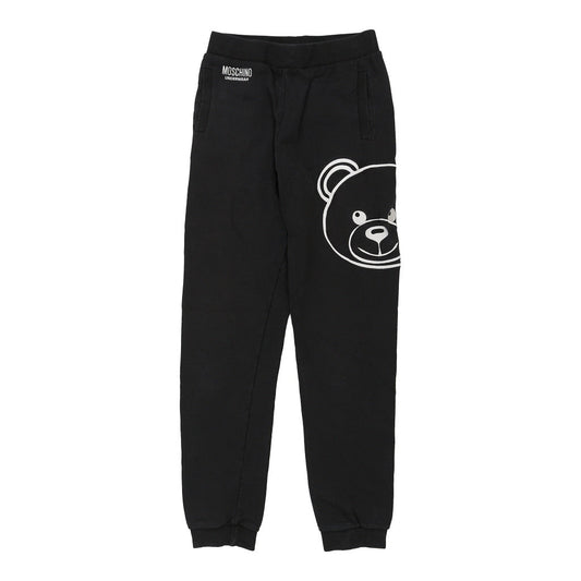 Vintage Moschino Graphic Joggers - Small Black Cotton