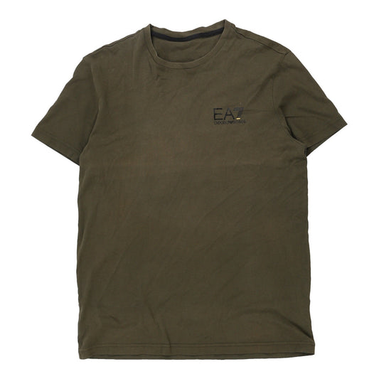 Vintage Ea7 T-Shirt - Large Khaki Cotton