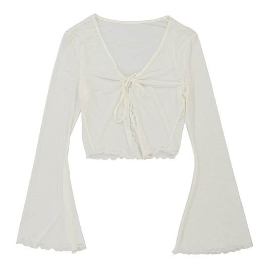 Vintage Unbranded Blouse - Small White Polyester