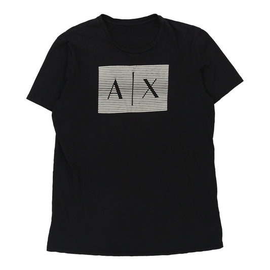 Vintage Armani Exchange T-Shirt - Medium Black Cotton