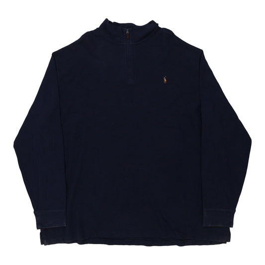 Vintage Ralph Lauren 1/4 Zip - 4XL Navy Cotton