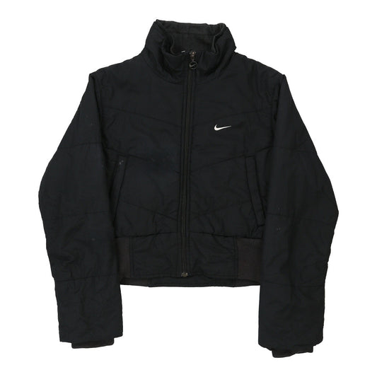 Vintage Nike Cropped Puffer - XS Black Polyester