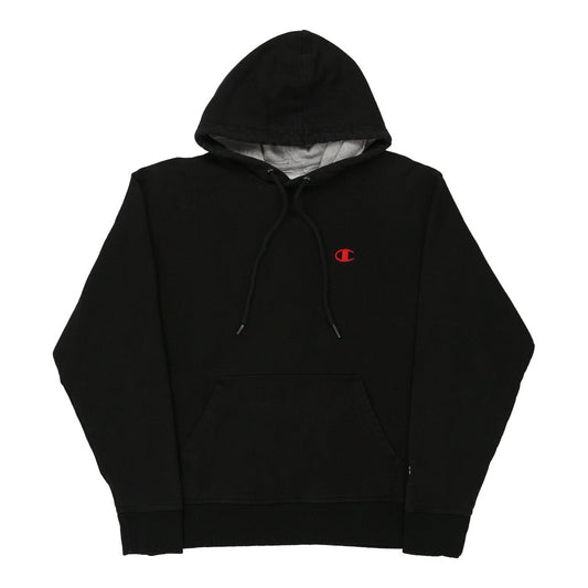 Vintage Champion Hoodie - Medium Black Cotton