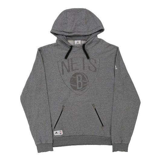 Vintage Brooklyn Nets Adidas NBA Hoodie - XL Grey Cotton