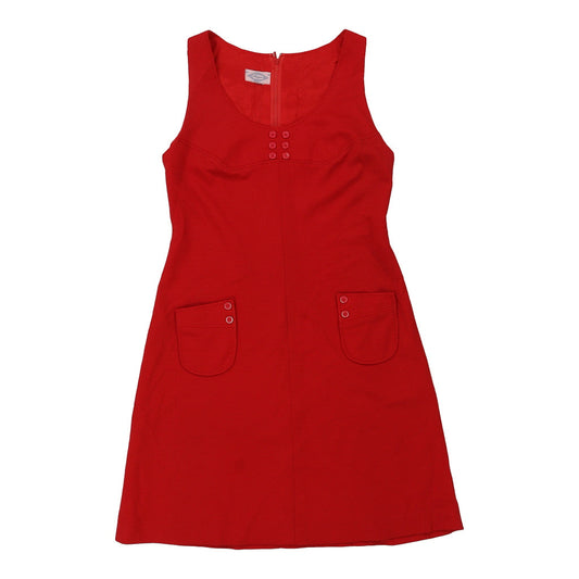 Vintage Hagro Midi Dress - Medium Red Cotton Blend