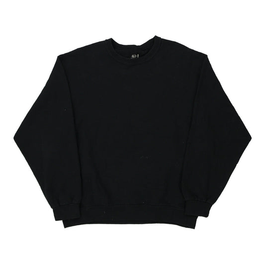 Vintage black Fruit Of The Loom Sweatshirt - mens large