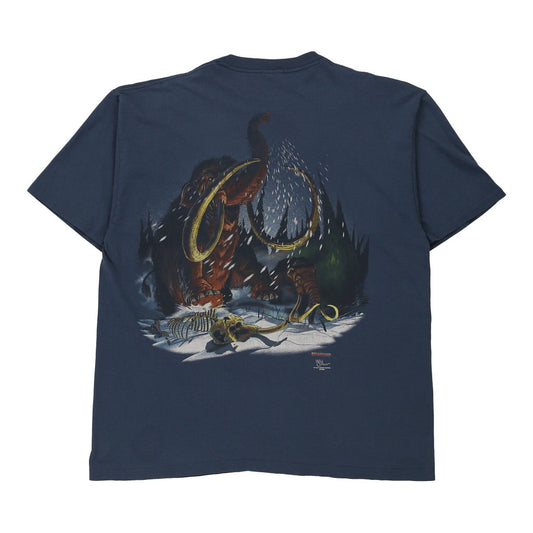 Vintage Made in USA The Woolly Mammoth Alore Graphic T-Shirt - 2XL Blue Cotton