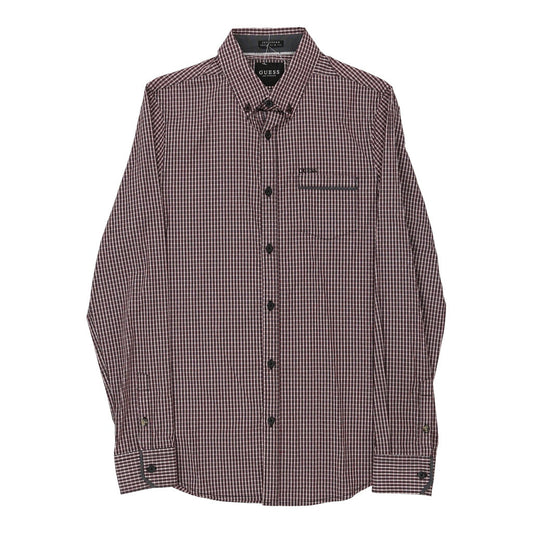 Vintage Guess Checked Shirt - XS Red Cotton