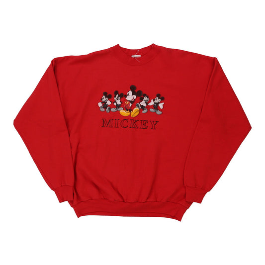 Vintage Mickey Mouse Disney Cartoon Sweatshirt - Large Red Cotton