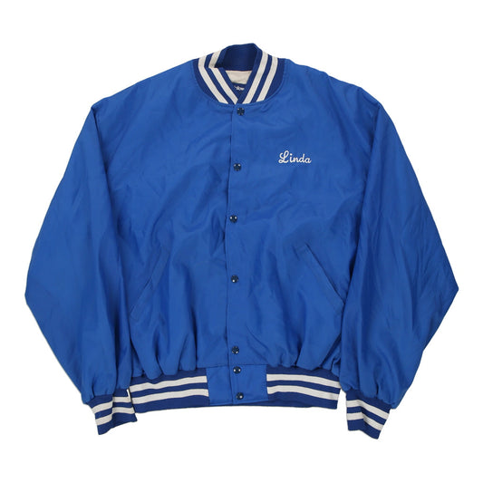 Vintage blue Made in  USA Linda Holloway Varsity Jacket - womens xxx-large