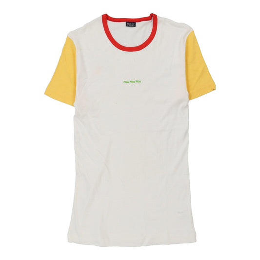 Vintage Fila T-Shirt - Medium White Cotton