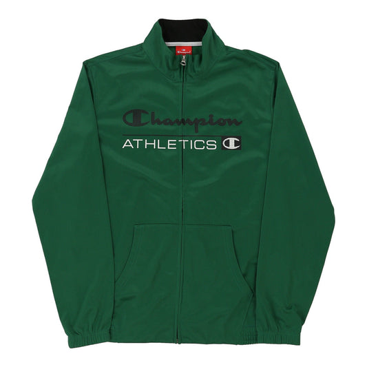 Vintage Age 15-16 Champion Spellout Track Jacket - 2XL Green Polyester