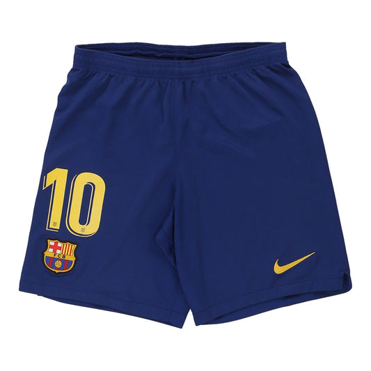 Vintage FC Barcelona Nike Football Sport Shorts - Small Blue Polyester