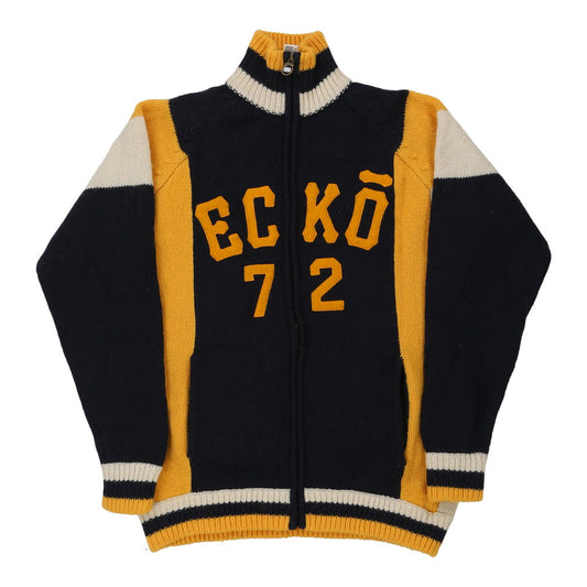 Vintage Ecko Unltd Spellout Zip Up - Large Navy Wool