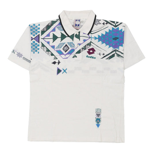 Vintage Boris Becker Tennis Lotto Polo Shirt - Small White Cotton