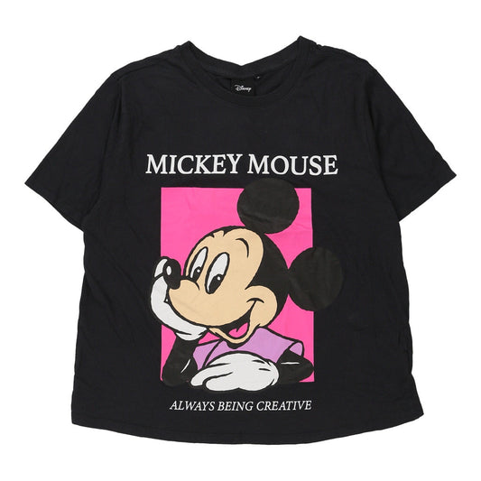 Vintage Mickey Mouse Disney Graphic T-Shirt - XL Black Cotton