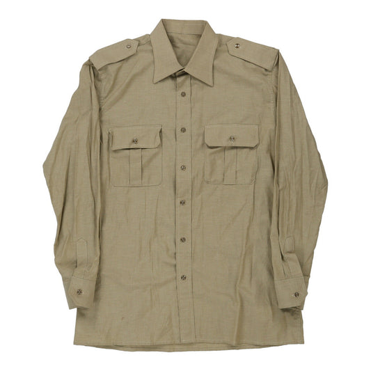 Vintage beige 1970's Unbranded Shirt - mens medium