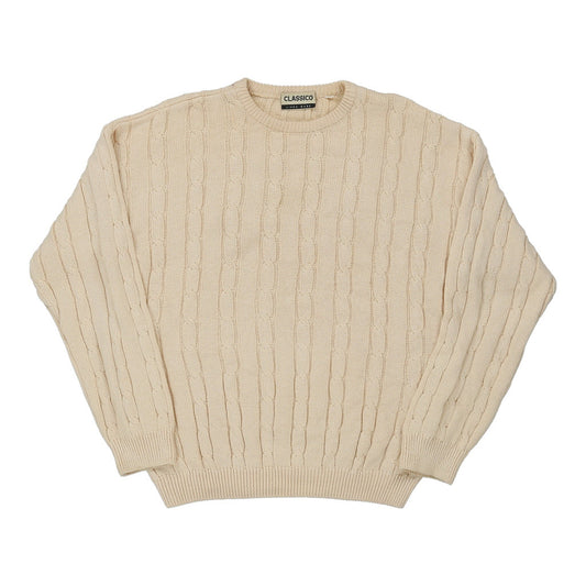 Vintage beige Classico Linea Base Jumper - mens large
