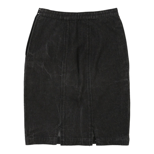 Vintage Unbranded Denim Skirt - 24W UK 4 Black Cotton