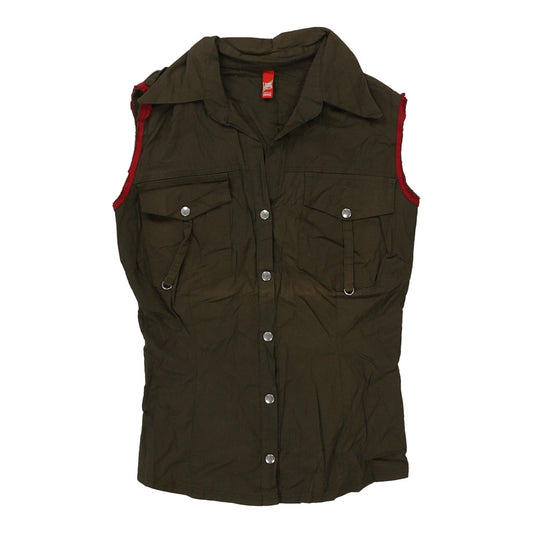 Vintage Lonsdale Short Sleeve Shirt - Small Khaki Cotton Blend