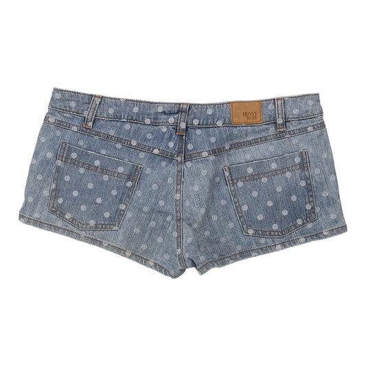 Vintage Denny Rose Polka Dot Denim Shorts - Medium Light Wash Cotton