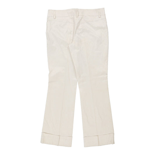 Vintage Extro Trousers - 32W UK 10 Cream Polyester Blend