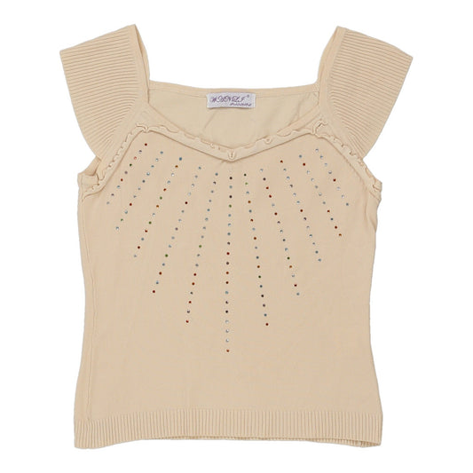 Vintage Wanly Top - Small Beige Viscose Blend