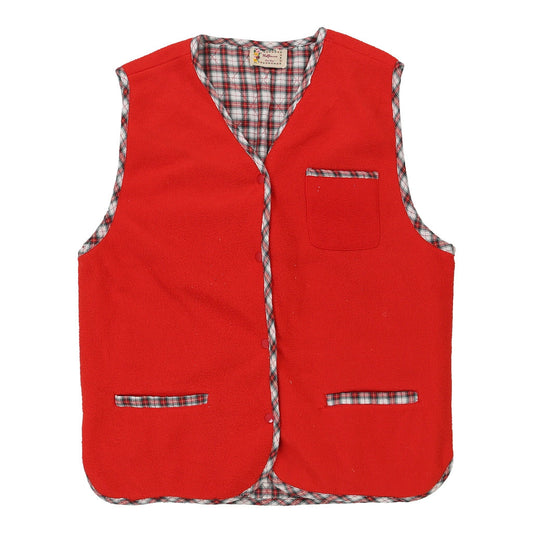 Vintage Half Moon Gilet - Medium Orange Polyester Blend