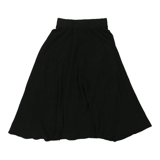 Vintage Zuiki Midi Skirt - Medium Black Cotton