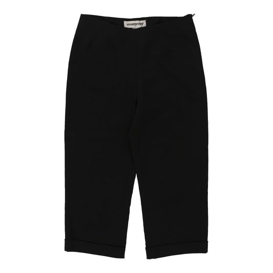 Vintage 3/4 Length Sportstaff Trousers - 26W UK 6 Black Polyester Blend