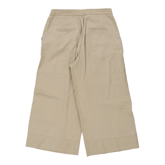 Vintage 3/4 Length Benetton Trousers - 30W UK 10 Beige Cotton