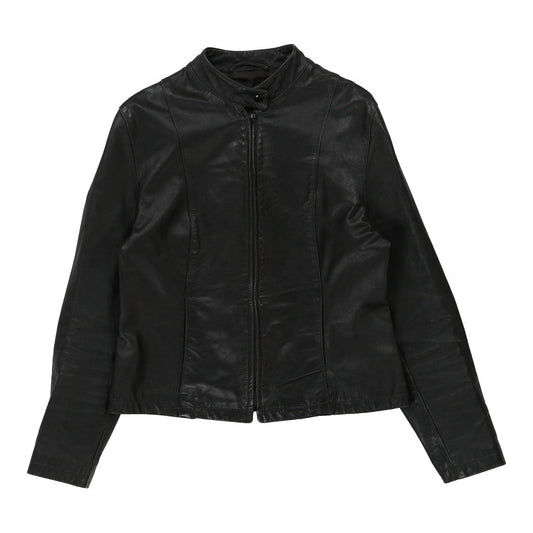 Vintage Unbranded Leather Jacket - Small Black Leather
