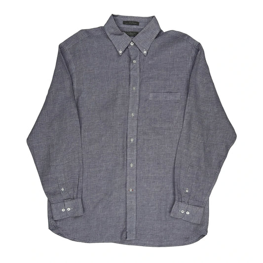 David Taylor Checked Shirt - Large Grey Cotton