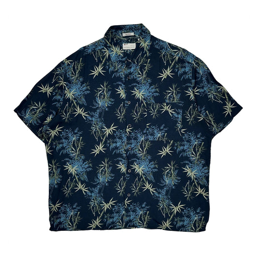 Natural Issue Floral Hawaiian Shirt - Large Blue Viscose
