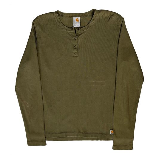 Carhartt Long Sleeve T-Shirt - XL Green Cotton