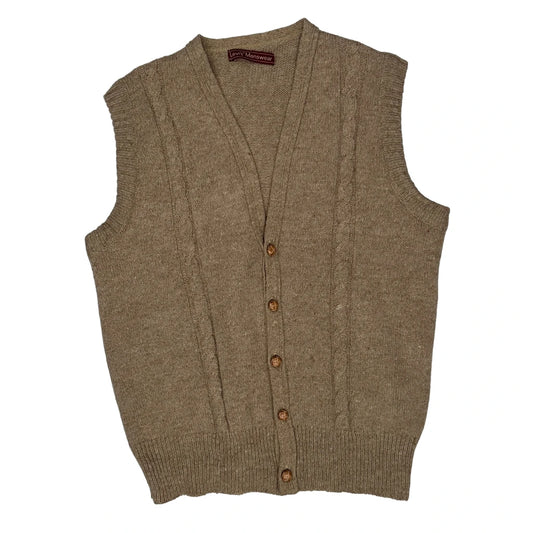 Vintage Levis Sweater Vest - Small Beige Wool Blend