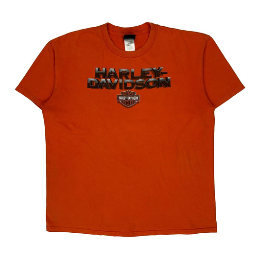 Smyrna Harley Davidson Graphic T-Shirt - XL Orange Cotton