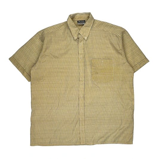 Southern Checked Short Sleeve Shirt - XL Yellow Polyester Blend