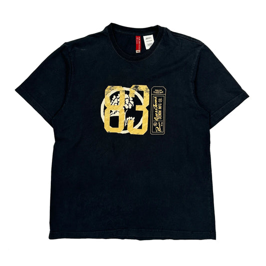 Made In USA Guess Graphic T-Shirt - Large Black Cotton