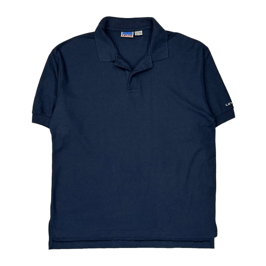 Levis Polo Shirt - Large Navy Polyester Blend