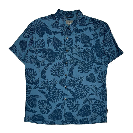 Royal Robbins Floral Hawaiian Shirt - Large Blue Cotton