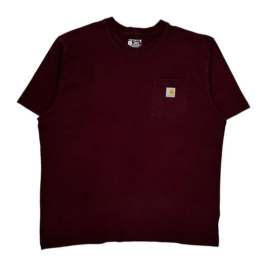 Carhartt T-Shirt - XL Burgundy Cotton